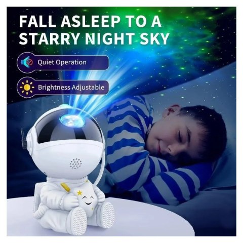 Projektor Gwiazd Nieba LED Astronauta z gwiazdką Lampka Nocna na pilot, LAMP44 Projektor Gwiazd Nieba LED Astronauta z gwiazdką Lampka Nocna na pilot, LAMP44
