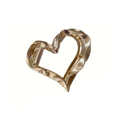 Spinka do włosów klamra ZŁOTE SERCE, metalowa mocna XL 5,5cm SP374 Spinka do włosów klamra ZŁOTE SERCE, metalowa mocna XL 5,5cm SP374