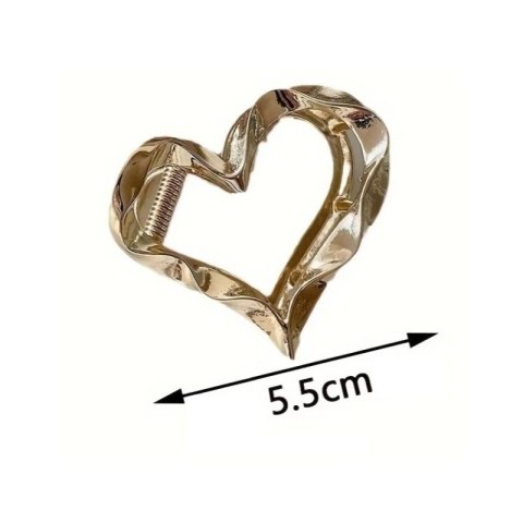 Spinka do włosów klamra ZŁOTE SERCE, metalowa mocna XL 5,5cm SP374 Spinka do włosów klamra ZŁOTE SERCE, metalowa mocna XL 5,5cm SP374
