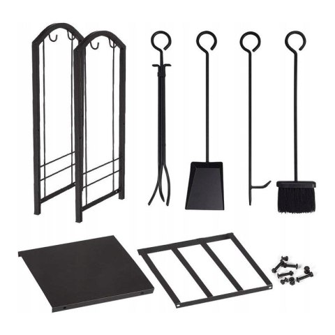Stojak, Kosz metalowy na drewno kominkowe z akcesoriami 73x40x30cm SND05 Stojak, Kosz metalowy na drewno kominkowe z akcesoriami 73x40x30cm SND05
