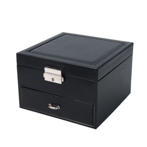 Szkatułka kuferek etui organizer na biżuterię czarna PD148CZ Szkatułka kuferek etui organizer na biżuterię czarna PD148CZ