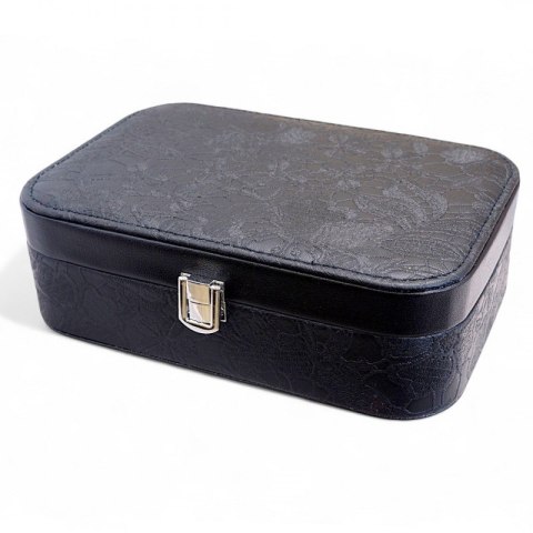 Szkatułka na biżuterię, etui, organizer, pudełko czarna koronka PD157CZ Szkatułka na biżuterię, etui, organizer, pudełko czarna koronka PD157CZ