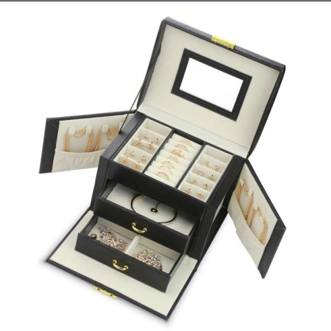 Szkatułka na biżuterię kuferek etui organizer pudełko PD102CZ Szkatułka na biżuterię kuferek etui organizer pudełko PD102CZ