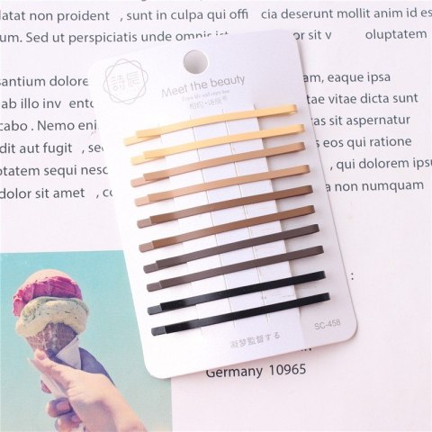 Zestaw 10 sztuk Spinek do włosów, wsuwek, minimalistyczne, matowe SP357 Zestaw 10 sztuk Spinek do włosów, wsuwek, minimalistyczne, matowe SP357