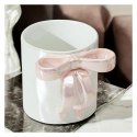 Kubek ceramiczny biały perłowy z różową kokardą 350ml 1szt CUP23