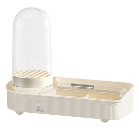 Organizer na pędzle, kosmetyki, ryflowany obrotowy kremowy 33,5x28x14 cm CB69 Organizer na pędzle, kosmetyki, ryflowany obrotowy kremowy 33,5x28x14 cm CB69