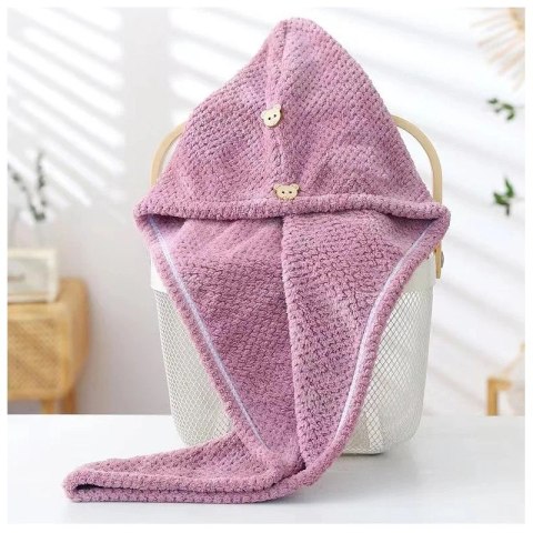 Ręcznik kapturek do włosów beżowy 65 x 25 cm REC52WZ3 Ręcznik kapturek do włosów beżowy 65 x 25 cm REC52WZ3
