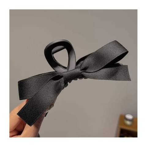 Spinka do włosów, klamra z kokardą materiałowa czarna XL 15cm SP333 Spinka do włosów, klamra z kokardą materiałowa czarna XL 15cm SP333