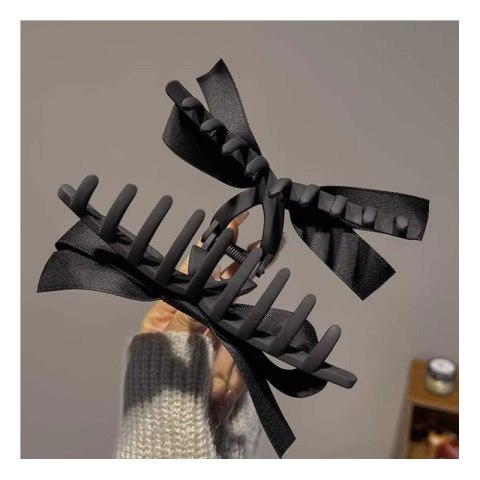 Spinka do włosów, klamra z kokardą materiałowa czarna XL 15cm SP333 Spinka do włosów, klamra z kokardą materiałowa czarna XL 15cm SP333