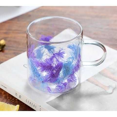 Szklanka termiczna z elementami roślinnymi w środku, fiolet 300 ml 1szt SZK134 Szklanka termiczna z elementami roślinnymi w środku, fiolet 300 ml 1szt SZK134