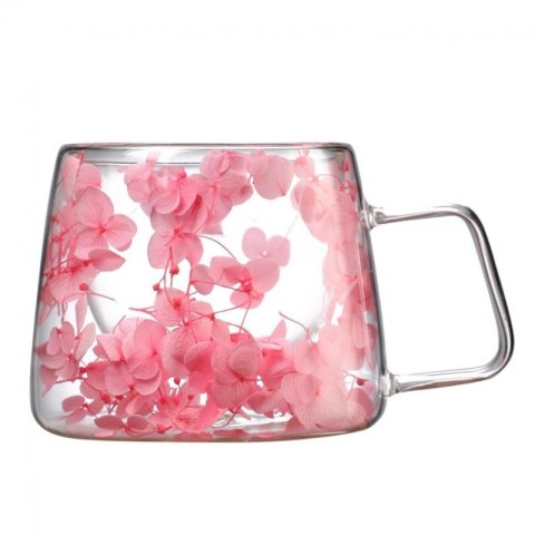Szklanka termiczna z hortensją w środku róż 180 ml 1szt SZK74 Szklanka termiczna z hortensją w środku róż 180 ml 1szt SZK74