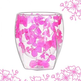 Szklanka termiczna z hortensją w środku róż z bielą 250 ml 1szt SZK90