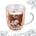 Szklanka termiczna z kwiatkami w środku 300 ml 1szt SZK144