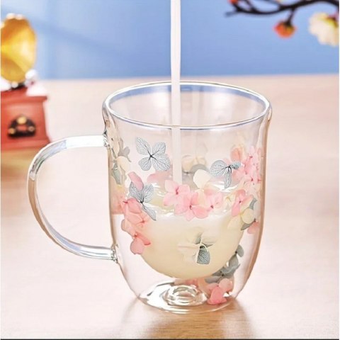 Szklanka termiczna z kwiatkami w środku 300 ml 1szt SZK144 Szklanka termiczna z kwiatkami w środku 300 ml 1szt SZK144