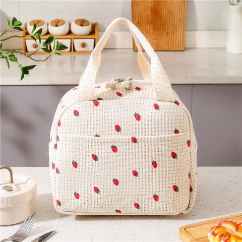Torba termiczna do przenoszenia żywności LUNCH BOX truskawki 26x21x18cm PJM42 Torba termiczna do przenoszenia żywności LUNCH BOX truskawki 26x21x18cm PJM42
