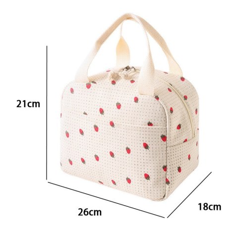 Torba termiczna do przenoszenia żywności LUNCH BOX truskawki 26x21x18cm PJM42 Torba termiczna do przenoszenia żywności LUNCH BOX truskawki 26x21x18cm PJM42