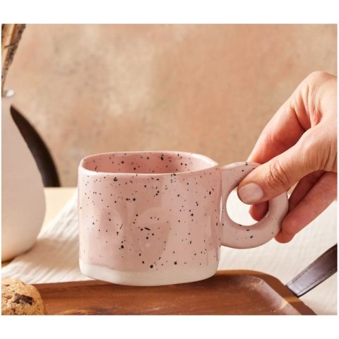 Ceramiczny, nakrapiany kubek z uchem 275 ml Szkliwiony CUP29 Ceramiczny, nakrapiany kubek z uchem 275 ml Szkliwiony CUP29