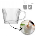 Filiżanka szklanka ryflowana duża 400 ml 1szt SZK156