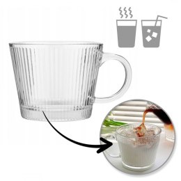 Filiżanka szklanka ryflowana duża 400 ml 1szt SZK156