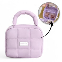 Kosmetyczka damska pikowana kuferek z rączką 18,5 x 12,5 x 13cm KS139FIO