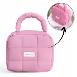 Kosmetyczka damska pikowana kuferek z rączką 18,5 x 12,5 x 13cm KS139R