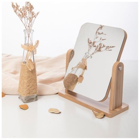 Lusterko kosmetyczne stojące drewniane prostokątne 23,5x19cm L7BR Lusterko kosmetyczne stojące drewniane prostokątne 23,5x19cm L7BR