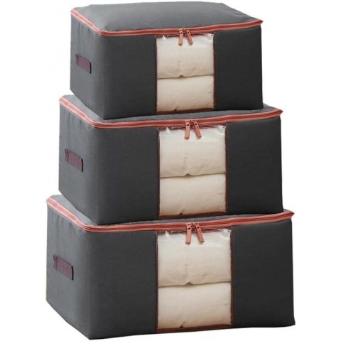 POKROWIEC Kufer NA POŚCIEL UBRANIA ORGANIZER TORBA grafitowa XL 60x40x30cm OR106GRAF POKROWIEC Kufer NA POŚCIEL UBRANIA ORGANIZER TORBA grafitowa XL 60x40x30cm OR106GRAF