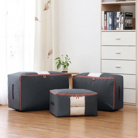 POKROWIEC Kufer NA POŚCIEL UBRANIA ORGANIZER TORBA grafitowa XL 60x40x30cm OR106GRAF POKROWIEC Kufer NA POŚCIEL UBRANIA ORGANIZER TORBA grafitowa XL 60x40x30cm OR106GRAF