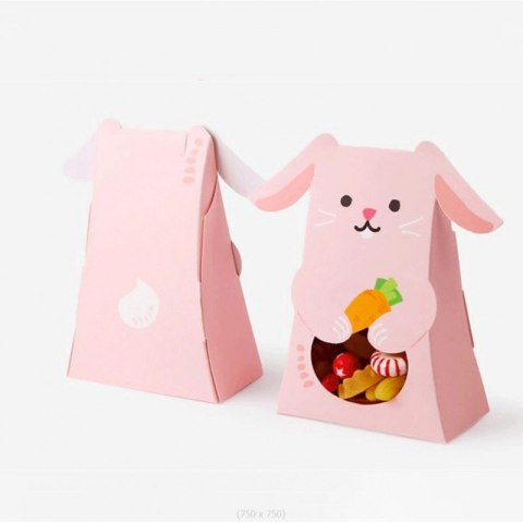 Pudełko PREZENTOWE ozdobne w kształcie Króliczka 1 szt. 10x5x16,5cm OPO42R Pudełko PREZENTOWE ozdobne w kształcie Króliczka 1 szt. 10x5x16,5cm OPO42R