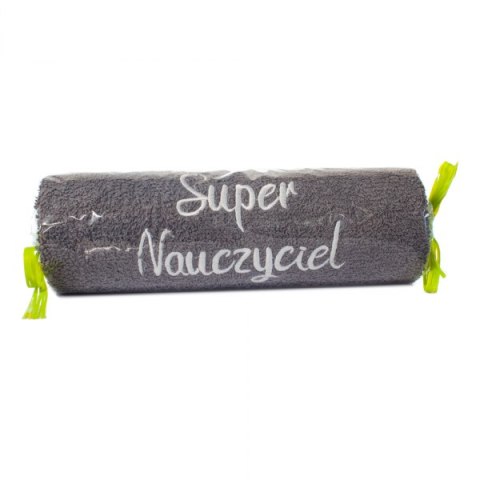 Ręcznik szary cukierek z haftem "Super Nauczyciel" Ręcznik szary cukierek z haftem "Super Nauczyciel"