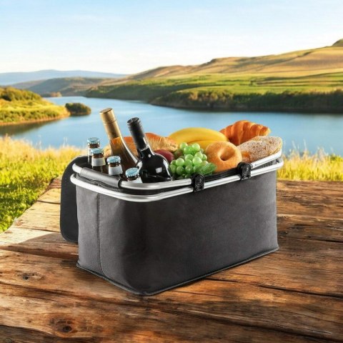 Składany kosz termiczny na zakupy, piknik czarny 47x27x23cm KP01CZ Składany kosz termiczny na zakupy, piknik czarny 47x27x23cm KP01CZ