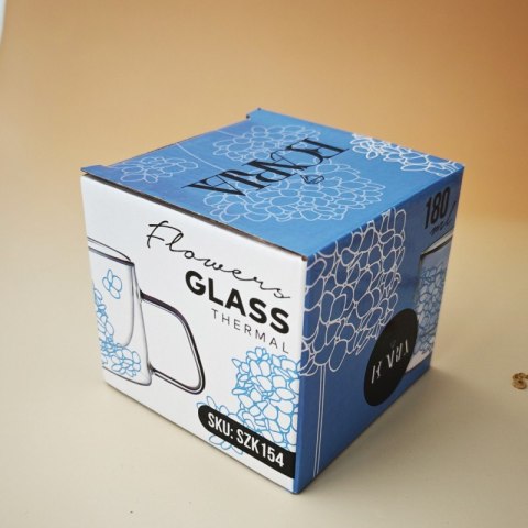 Szklanka termiczna z kwiatami w środku 180 ml 1szt SZK154 Szklanka termiczna z kwiatami w środku 180 ml 1szt SZK154