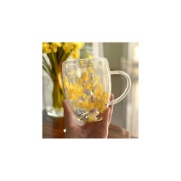 Szklanka termiczna z kwiatami w środku 300 ml 1szt SZK153
