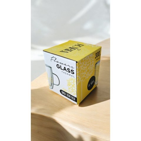 Szklanka termiczna z kwiatami w środku 300 ml 1szt SZK153 Szklanka termiczna z kwiatami w środku 300 ml 1szt SZK153