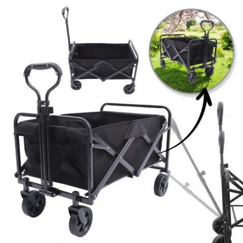 Wózek transportowy składany, metalowy, przyczepka ogrodowa 72x47x68-87cm AR07CZ Wózek transportowy składany, metalowy, przyczepka ogrodowa 72x47x68-87cm AR07CZ