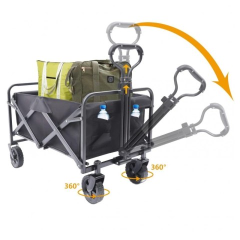 Wózek transportowy składany, metalowy, przyczepka ogrodowa 72x47x68-87cm AR07CZ Wózek transportowy składany, metalowy, przyczepka ogrodowa 72x47x68-87cm AR07CZ