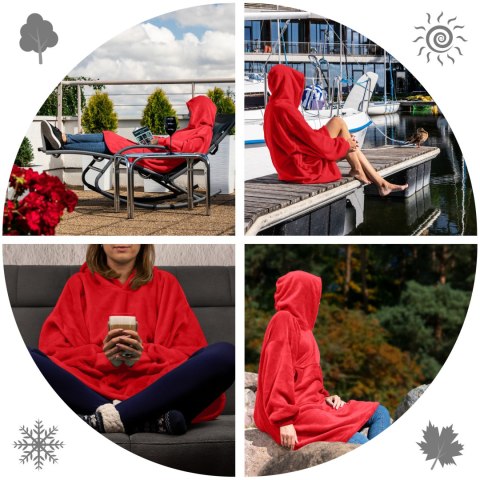 Bluzair SUPER MAMA - Bluza koc - Czerwony - prezent dla mamy na urodziny Bluzair SUPER MAMA - Bluza koc - Czerwony - prezent dla mamy na urodziny