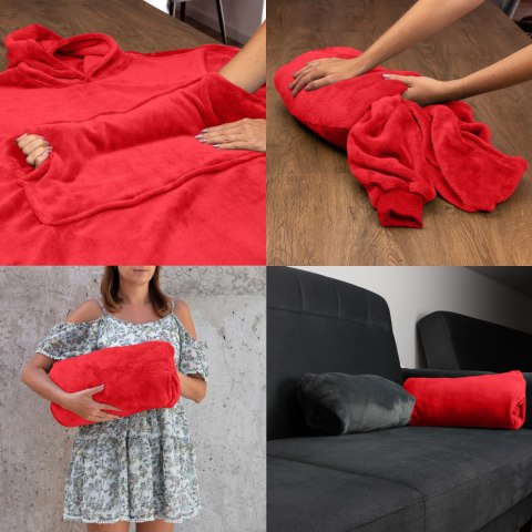 Bluzair SUPER MAMA - Bluza koc - Czerwony - prezent dla mamy na urodziny Bluzair SUPER MAMA - Bluza koc - Czerwony - prezent dla mamy na urodziny