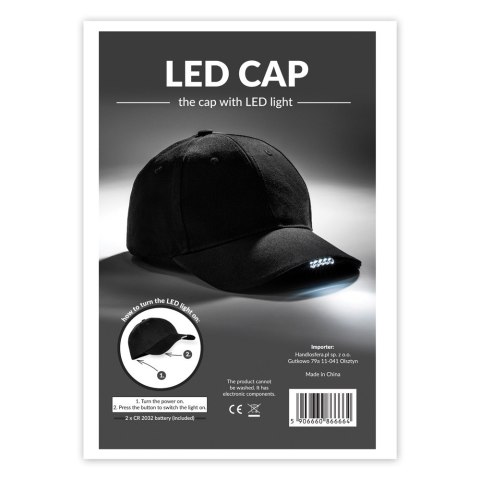 Czapka LED z daszkiem dla biegacza latarka sport
