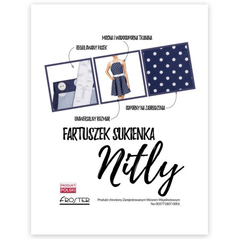 Nitly Dot Fartuszek Sukienka w groszki granatowy Nitly Dot Fartuszek Sukienka w groszki granatowy