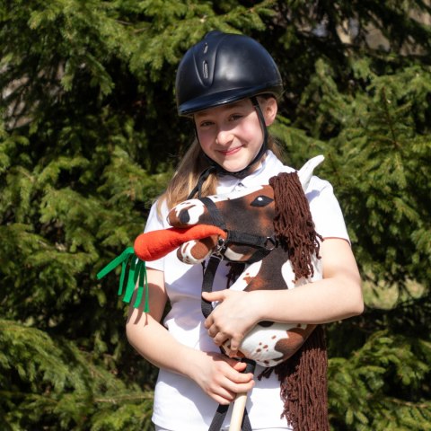 Hobby Horse z kantarem - łaciaty - nakrapiany - brązowo biały - dla dziecka Hobby Horse z kantarem - łaciaty - nakrapiany - brązowo biały - dla dziecka