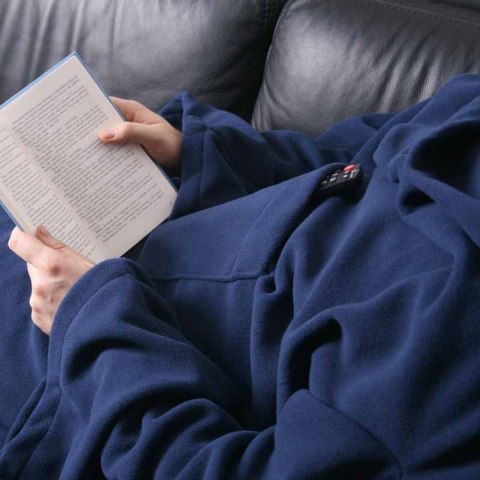 Kocyko - Szlafrok Granatowy ciepły koc z rękawami Kocyko - Szlafrok Granatowy ciepły koc z rękawami