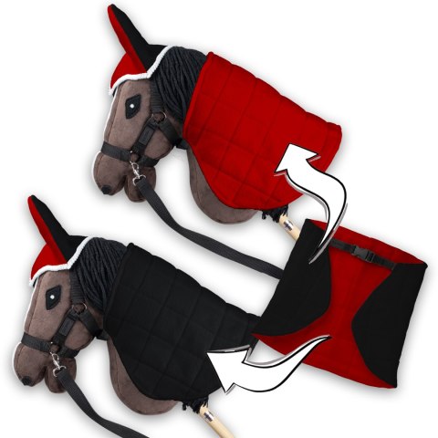 Derka dwustronna i nauszniki Skippi dla Hobby Horse - czerwona i czarna Derka dwustronna i nauszniki Skippi dla Hobby Horse - czerwona i czarna