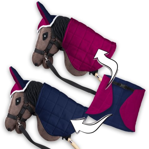 Derka dwustronna i nauszniki Skippi dla Hobby Horse - fuksja i granat Derka dwustronna i nauszniki Skippi dla Hobby Horse - fuksja i granat