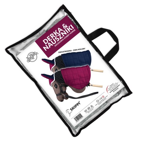 Derka dwustronna i nauszniki Skippi dla Hobby Horse - fuksja i granat Derka dwustronna i nauszniki Skippi dla Hobby Horse - fuksja i granat