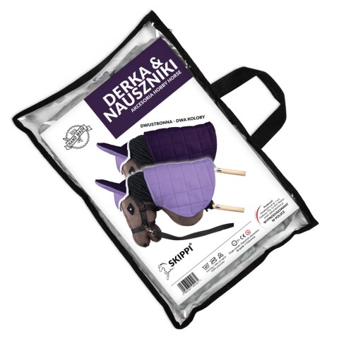Derka dwustronna i nauszniki Skippi dla Hobby Horse - wrzos i śliwka Derka dwustronna i nauszniki Skippi dla Hobby Horse - wrzos i śliwka
