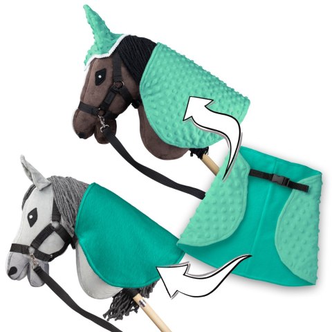 Derka i nauszniki Skippi dla Hobby Horse - zielony - pastelowa Derka i nauszniki Skippi dla Hobby Horse - zielony - pastelowa