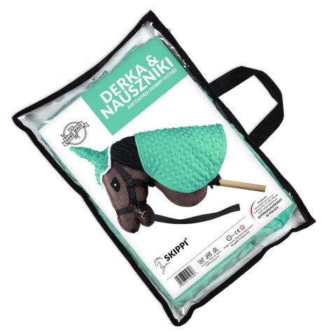 Derka i nauszniki Skippi dla Hobby Horse - zielony - pastelowa Derka i nauszniki Skippi dla Hobby Horse - zielony - pastelowa