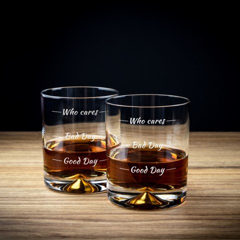 Etui na whisky i 2 szklanki Who cares prezent ślub Etui na whisky i 2 szklanki Who cares prezent ślub