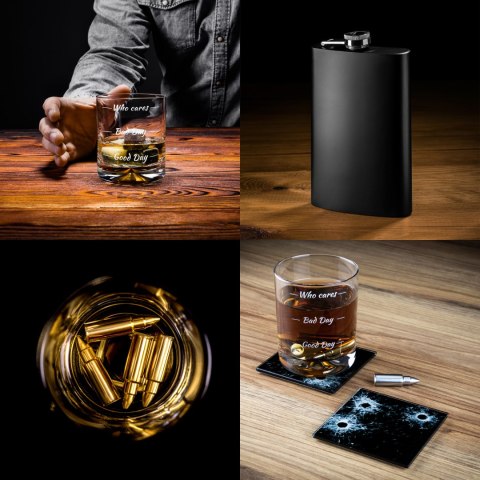 Gitarowy Zestaw do Whisky WHO CARES w etui prezent Gitarowy Zestaw do Whisky WHO CARES w etui prezent